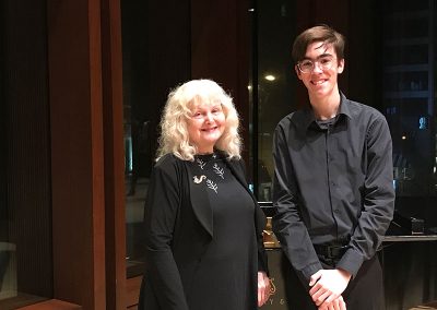 Canadian pianist Christina Petrowska Quilico with student performer Daniel Hipkin